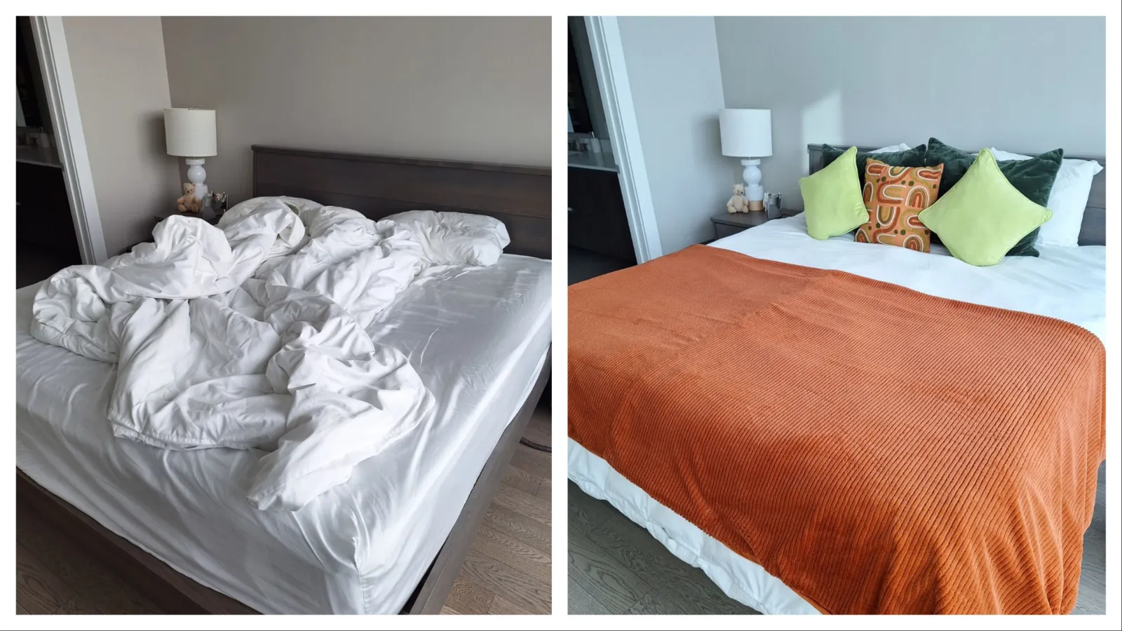 Dormitorio profesionalmente limpio